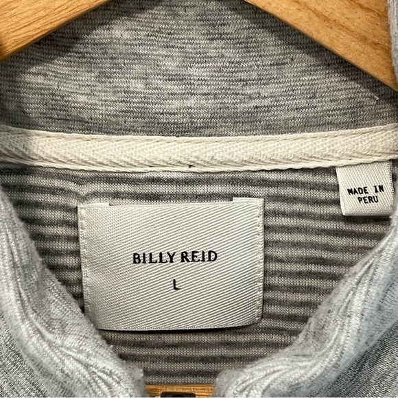 Billy Reid Gray 1/4 Zipper Long Sleeve Pullover Sweater L ($198) - Picture 3 of 4